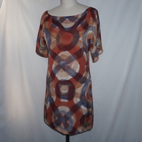 Alice +Olivia silk watercolor abstract shift dress - Picture 2 of 4